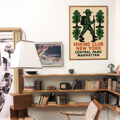 Vintage Hiking Club Central Park Wall Art