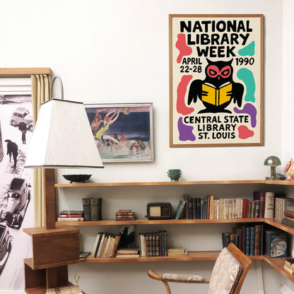 Library Owl Poster Print
