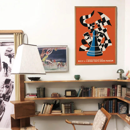 Tokyo Chess Museum Vintage Poster