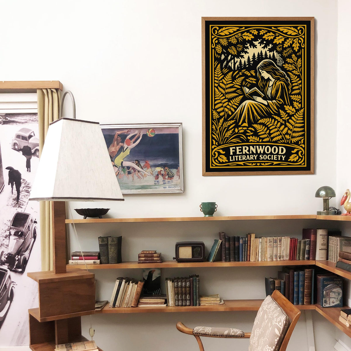 Literary Society Vintage Reading Club Art Poster