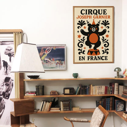 French Circus Bear Poster
