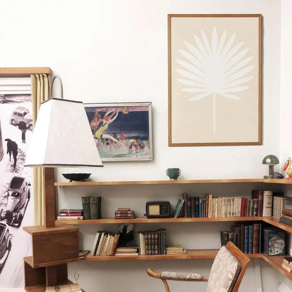 White Palm Leaf Print – Neutral Minimal Wall Decor