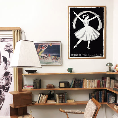 Opera De Paris - Black and White Ballerina Poster