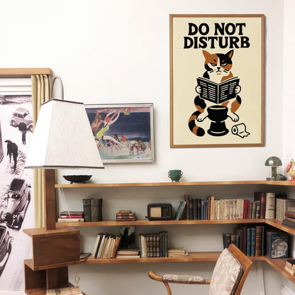 Playful Cat Bathroom Poster