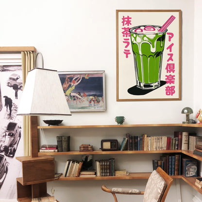 Matcha Latte Ice Drink Poster Print