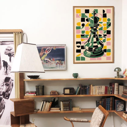 Abstract King Chess Wall Art