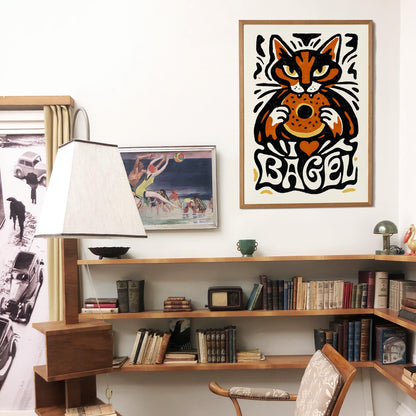 Bagel Cat Poster Print