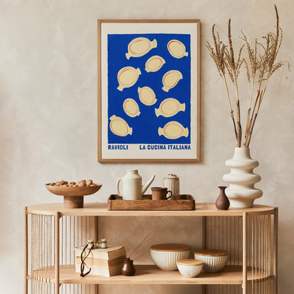 Ravioli Pasta Pattern Poster Print
