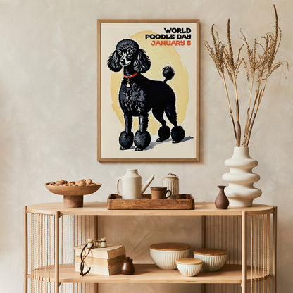 Black Poodle Artistic Poster