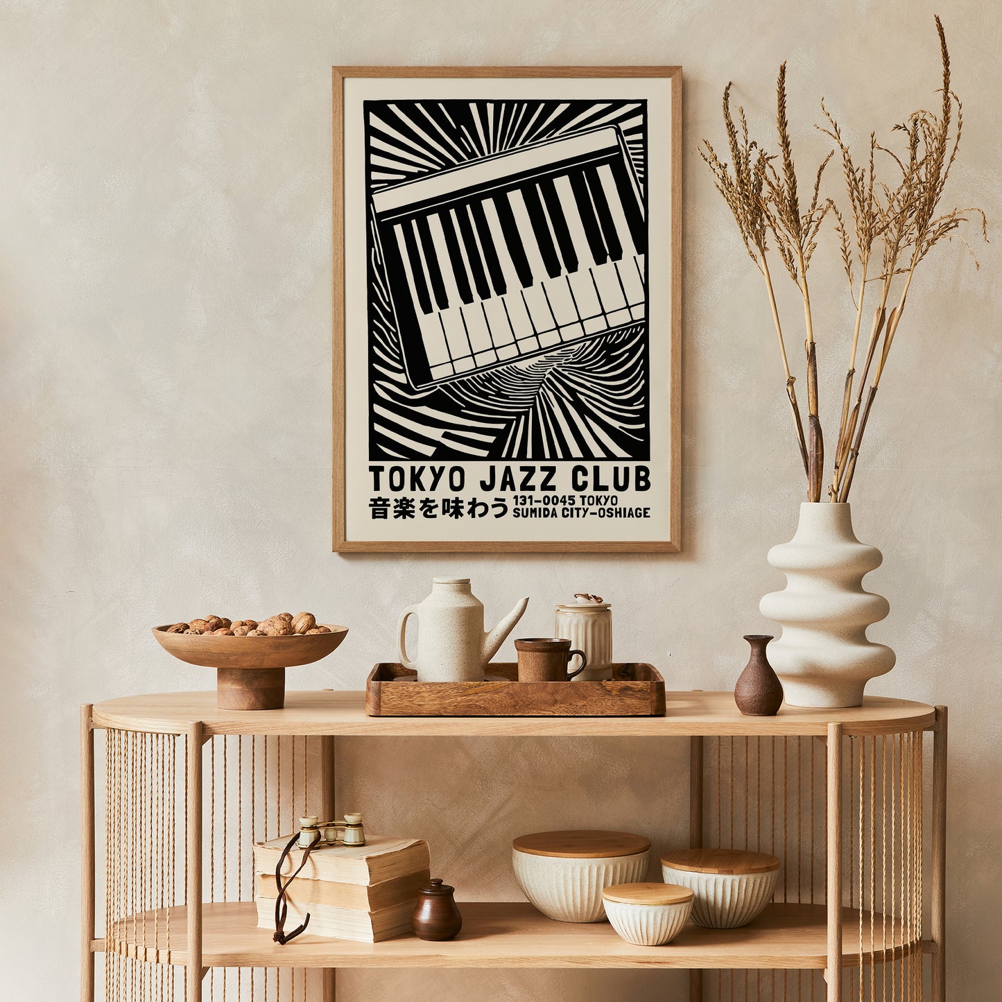 Tokyo Jazz Club B&W Poster