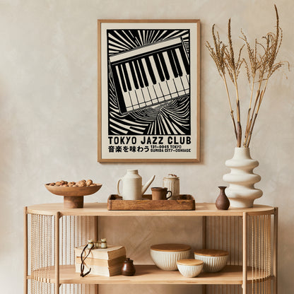 Tokyo Jazz Club B&W Poster