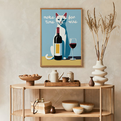 Make Time For Wine - Cat Poster