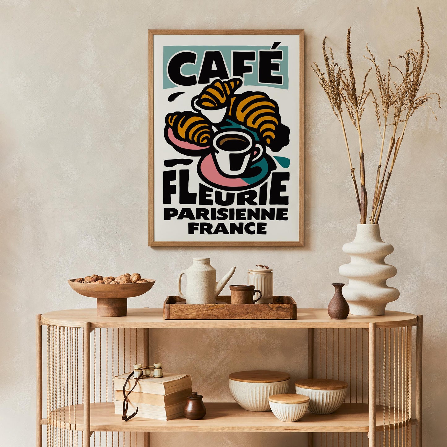Paris Cafe Croissant Print