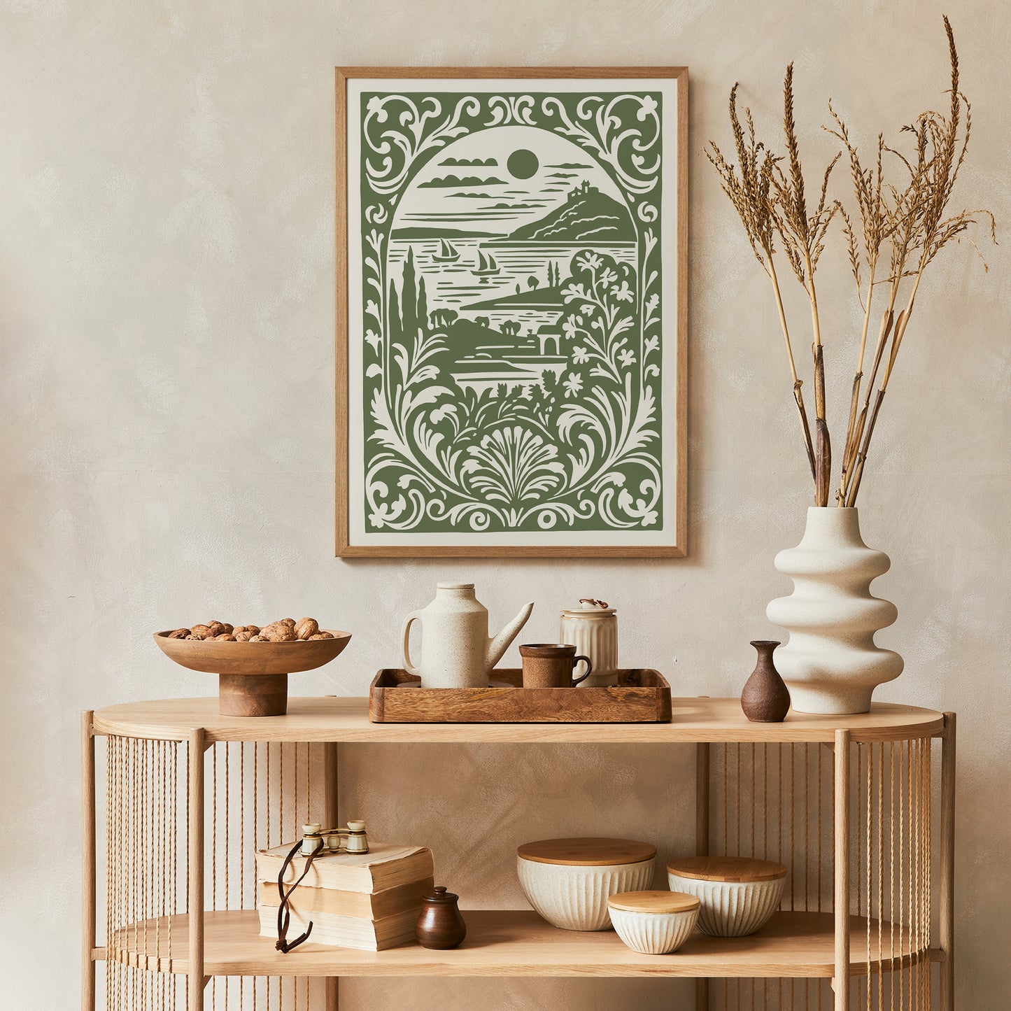 Green Italian Landscape Art Print