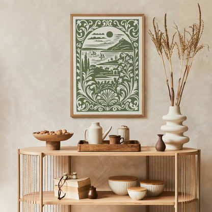 Green Italian Landscape Art Print