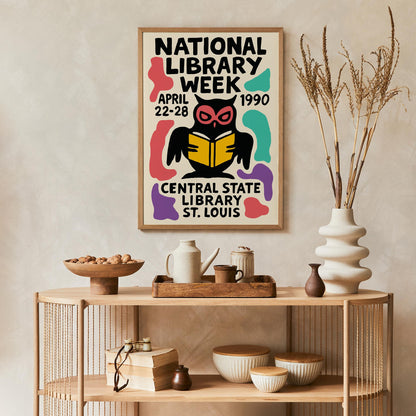 Library Owl Poster Print