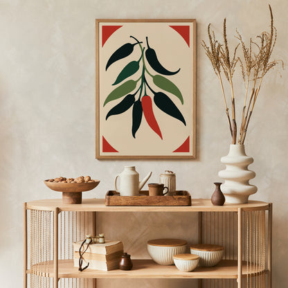 Minimalist Chillies Wall Art Print