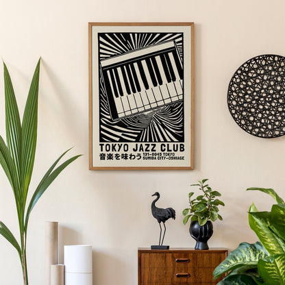 Tokyo Jazz Club B&W Poster