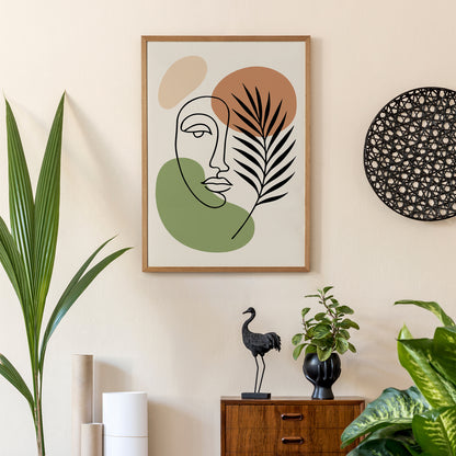 Minimalist Aesthetic Line Art Nature Print