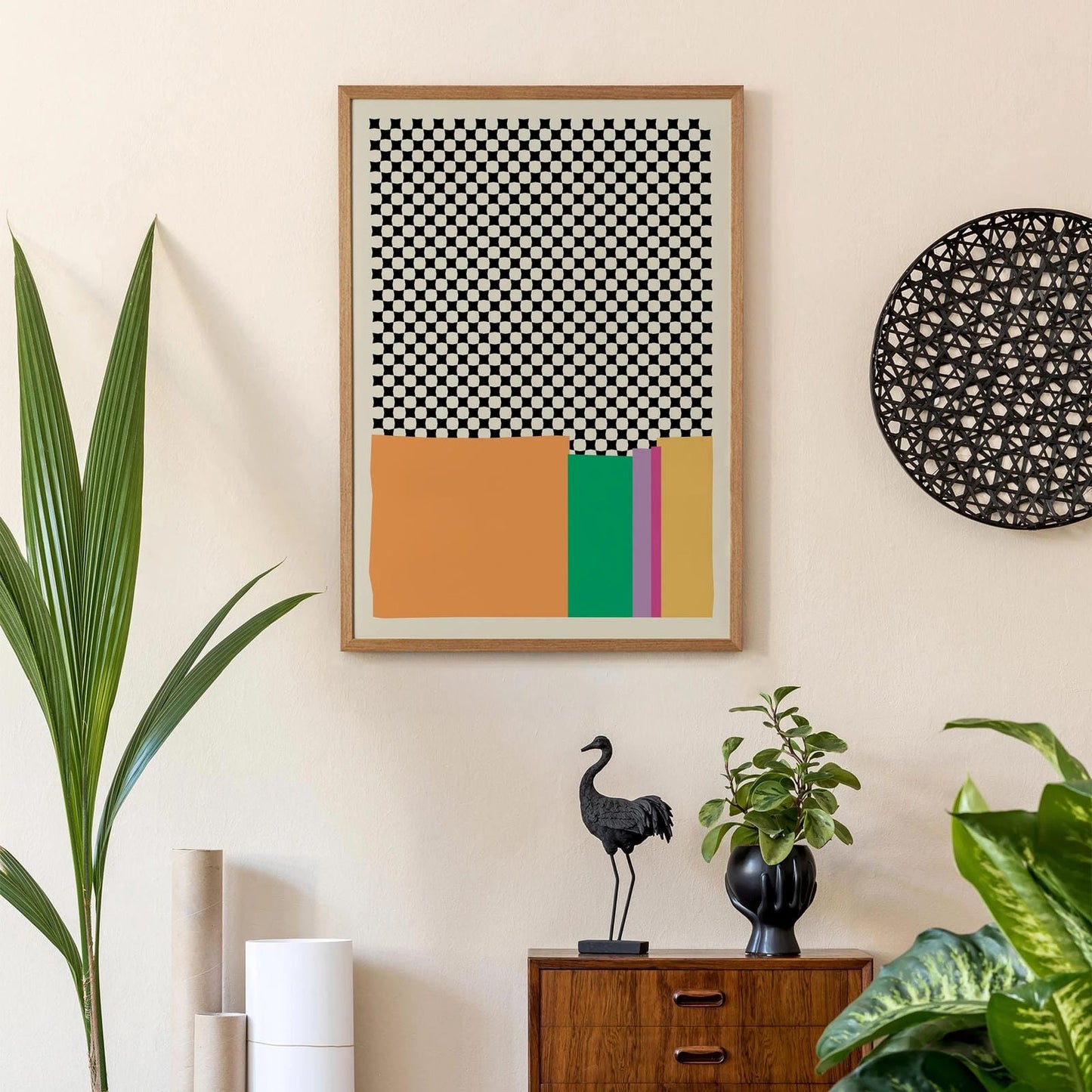 Bold Geometric Wall Art – Optical Illusion Meets Color Pop