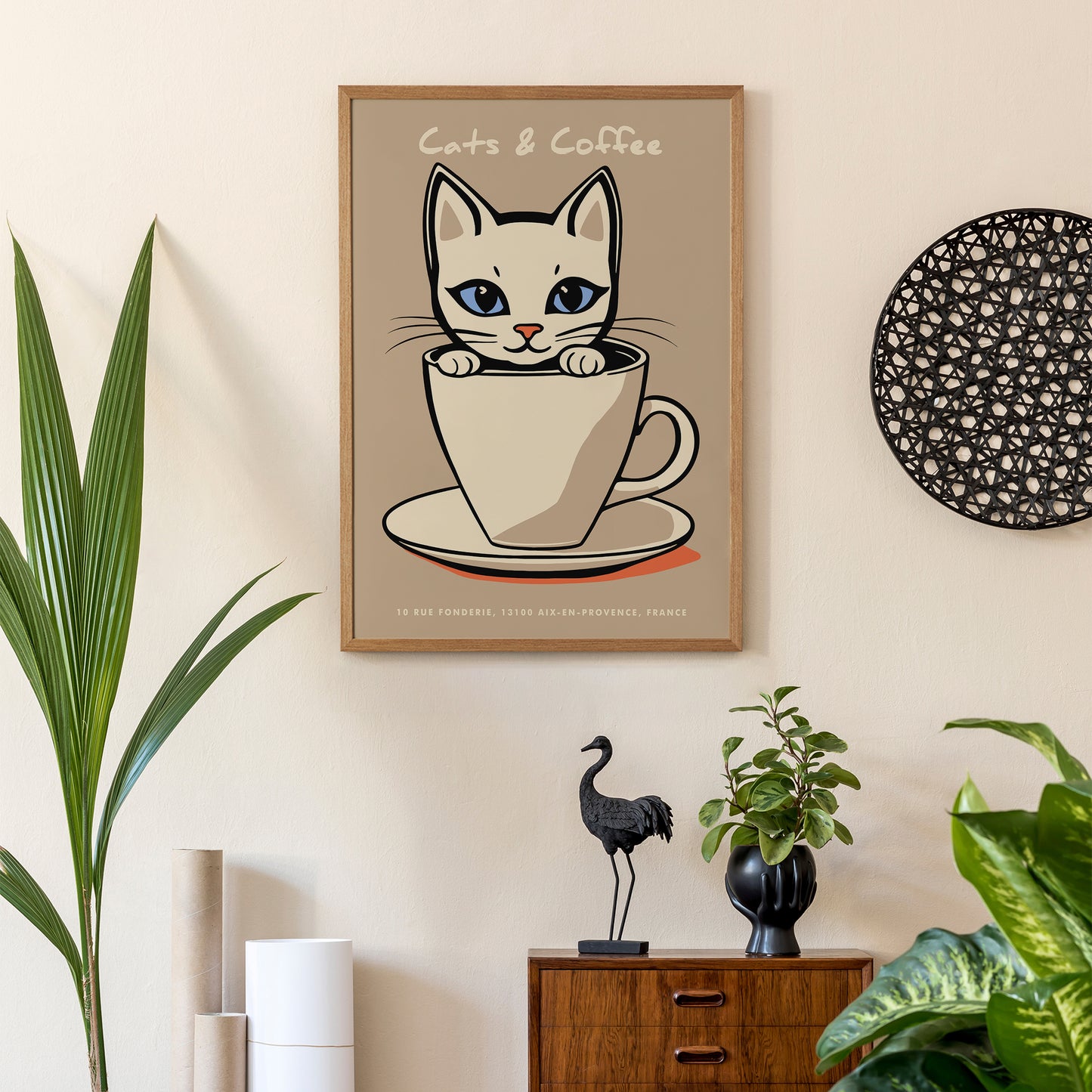 Cats & Coffee Kitchen Poster