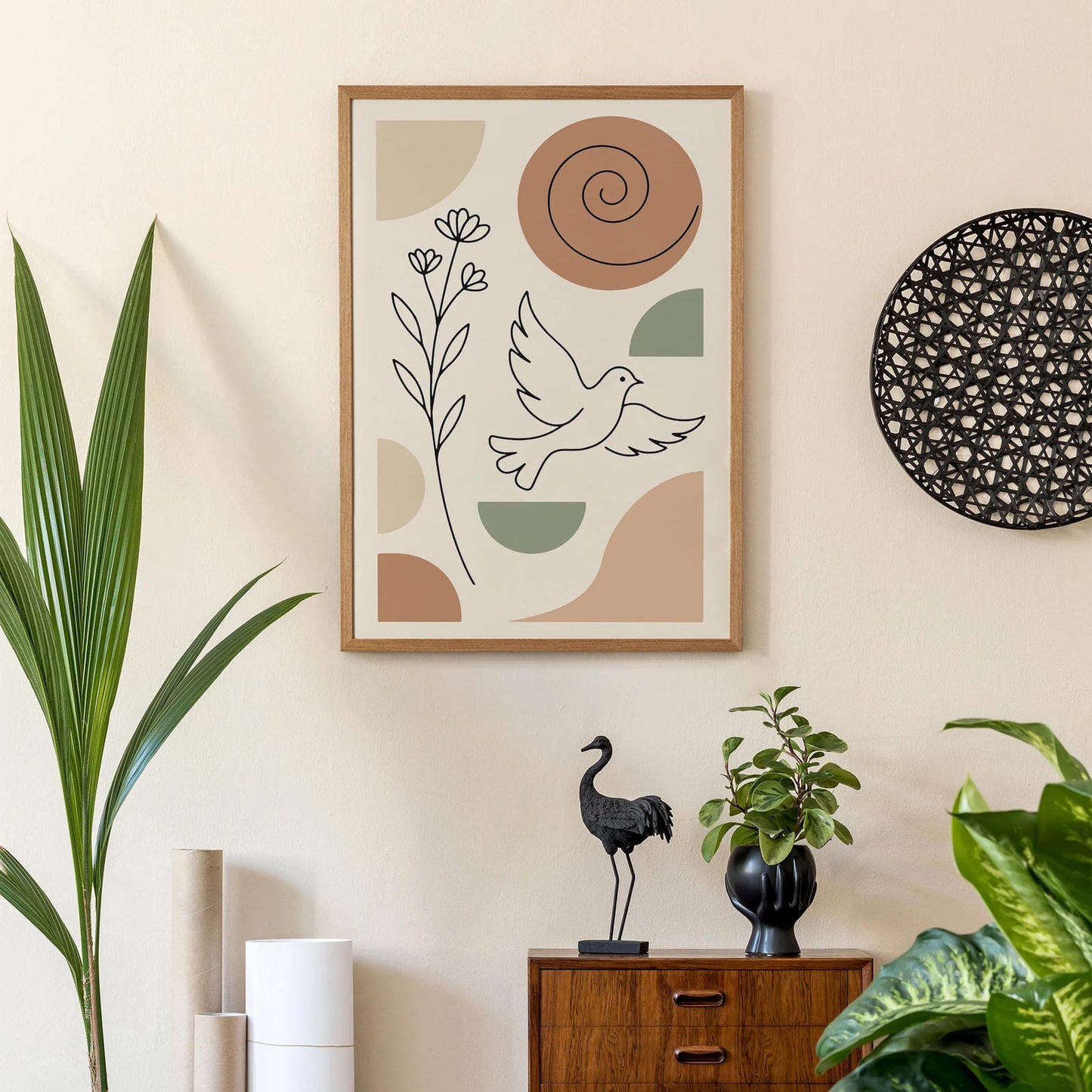Minimalist Dove Line Art – Aesthetic Wall Poster