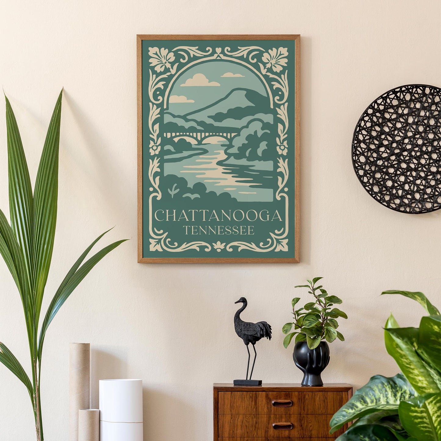 Chattanooga Tennessee Travel Green Poster