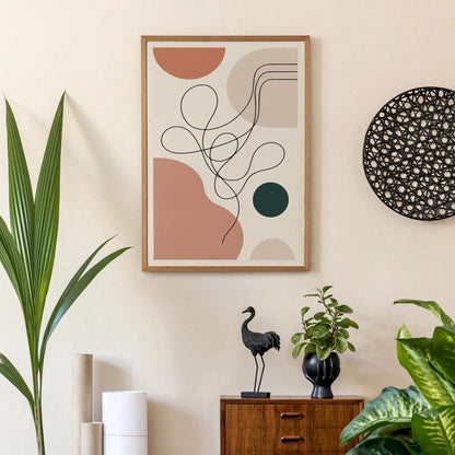 Neutral Aesthetic Line Art Print 2025