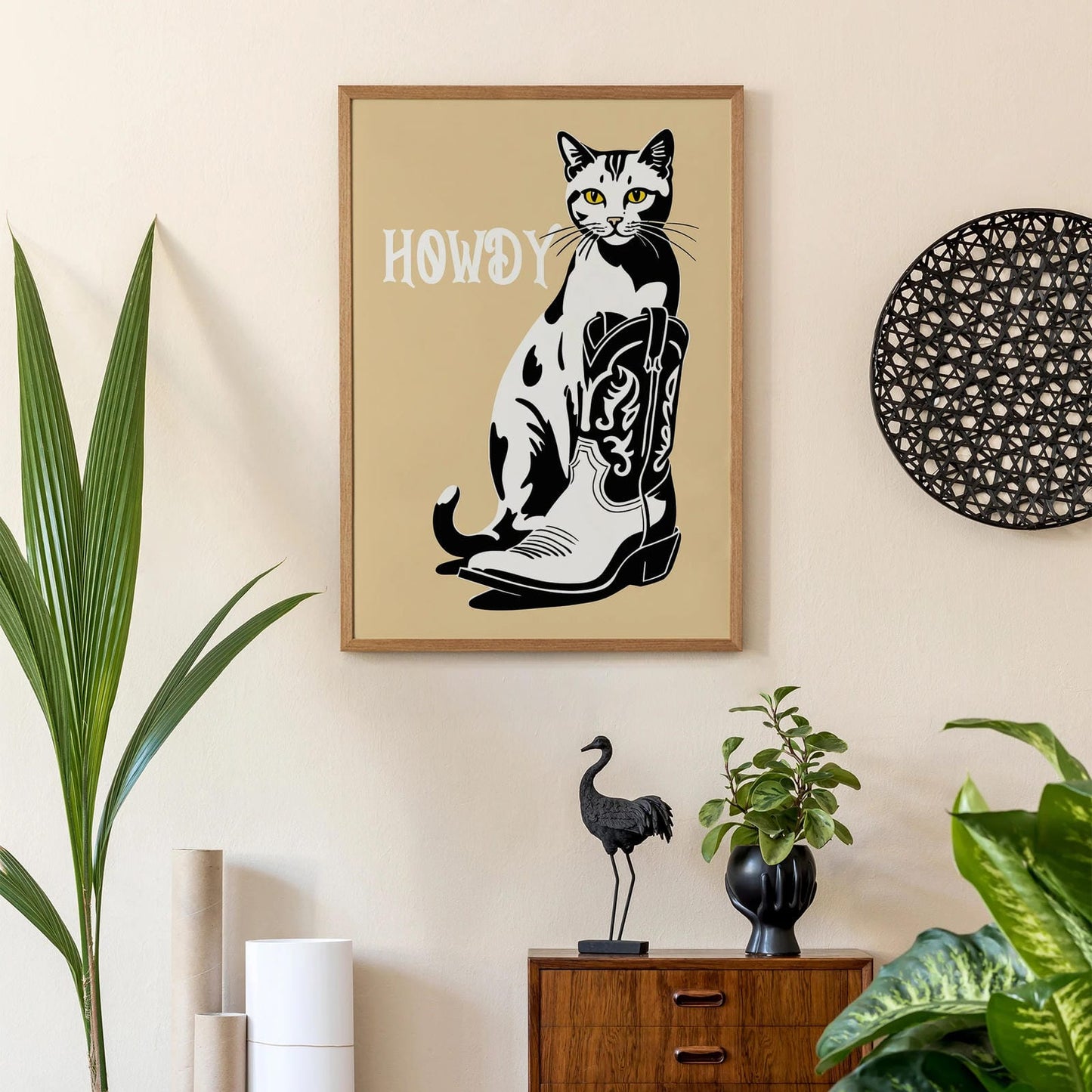 HOWDY - Cute Country Cat Poster
