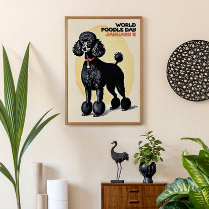 Black Poodle Artistic Poster