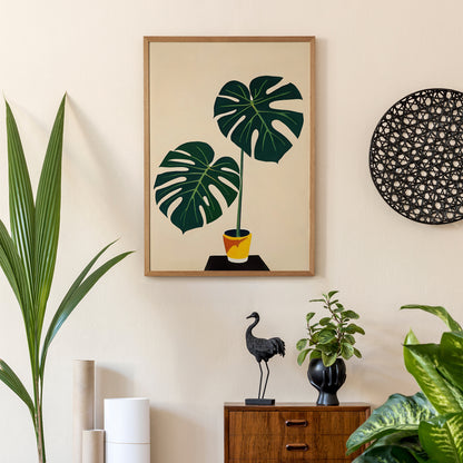 Cozy Monstera Wall Art Print