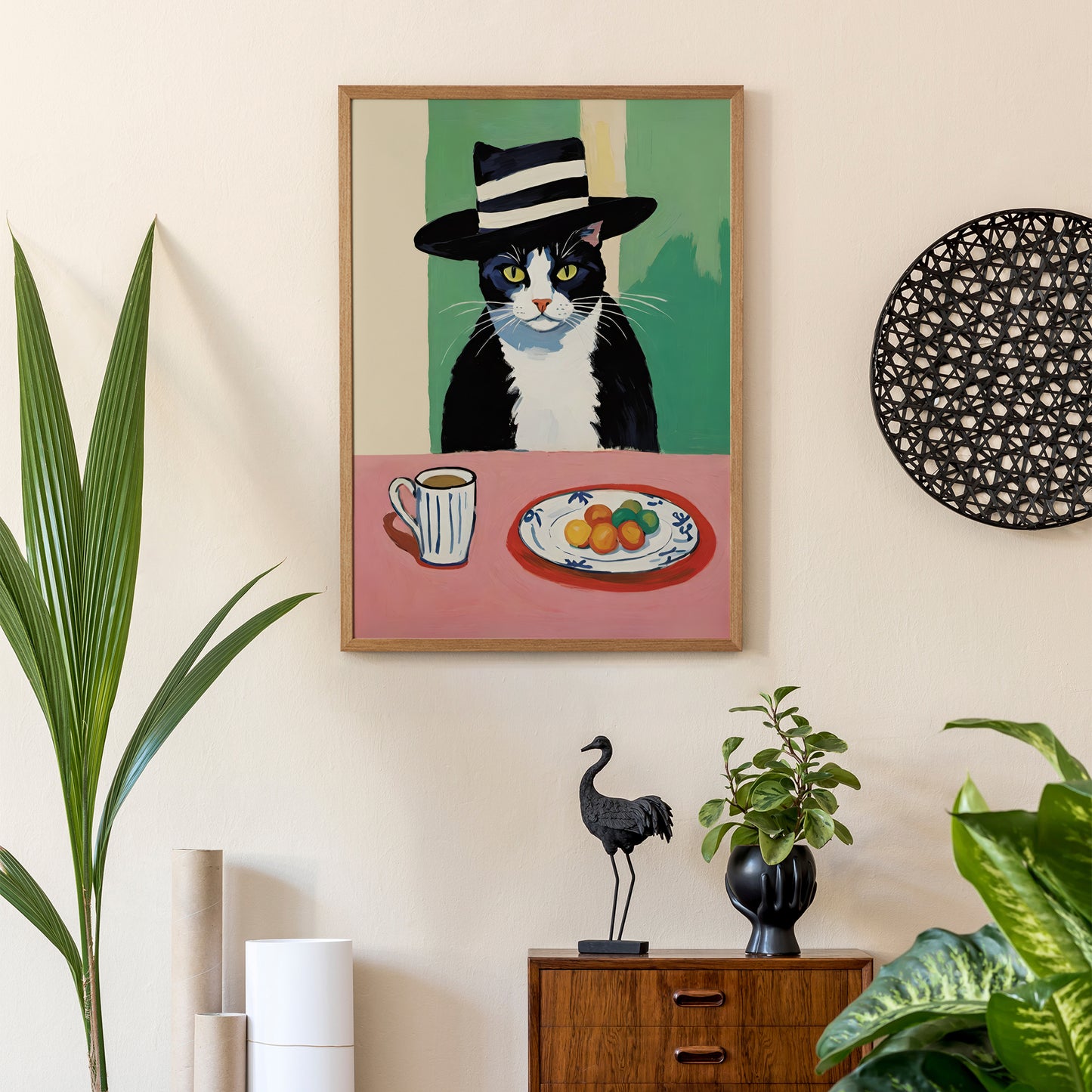 French Cat Breakfast Poster