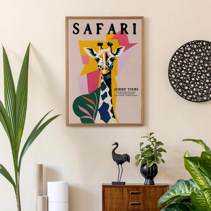 Safari Trip - Giraffe Colorful Poster