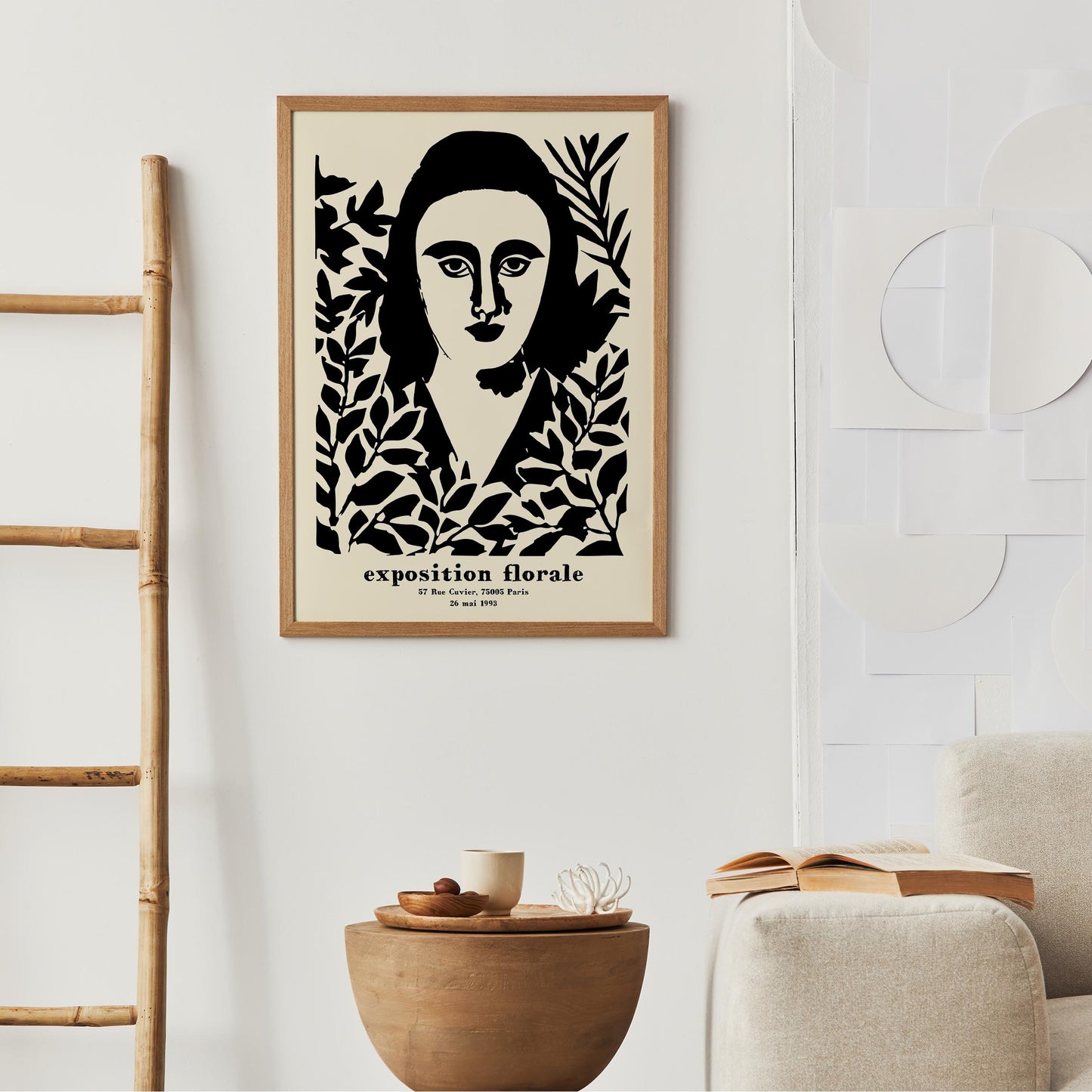 Floral Woman Portrait Wall Print
