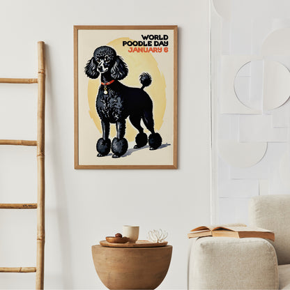 Black Poodle Artistic Poster