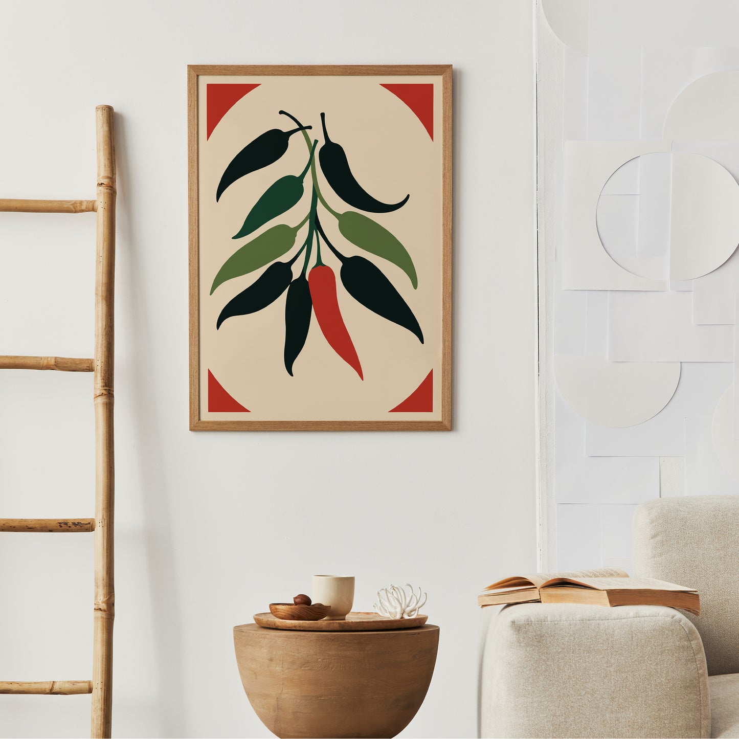 Minimalist Chillies Wall Art Print
