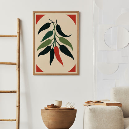 Minimalist Chillies Wall Art Print