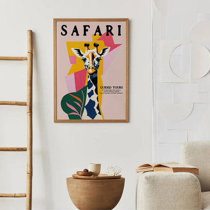 Safari Trip - Giraffe Colorful Poster