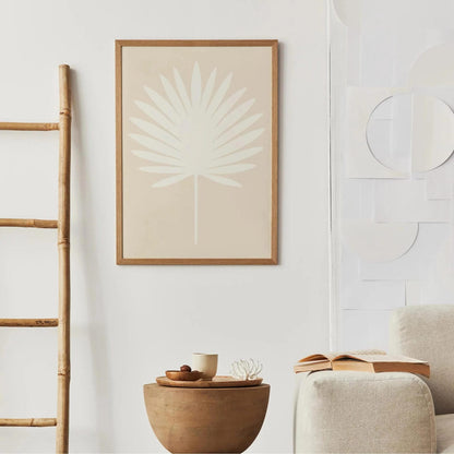 White Palm Leaf Print – Neutral Minimal Wall Decor