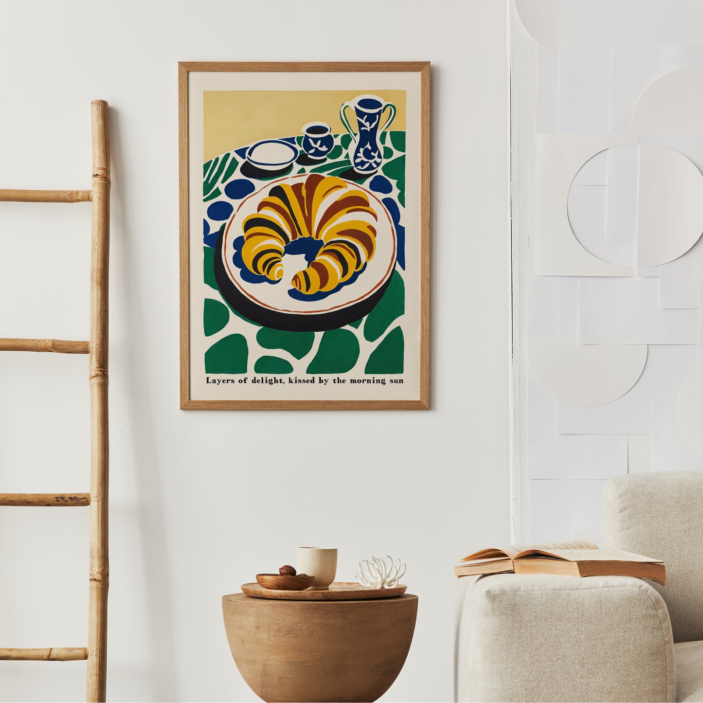 Retro Croissant French Art Print