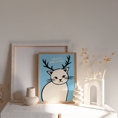 Meowy Christmas Cat Poster