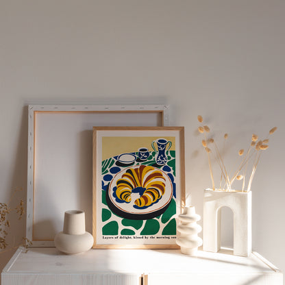 Retro Croissant French Art Print