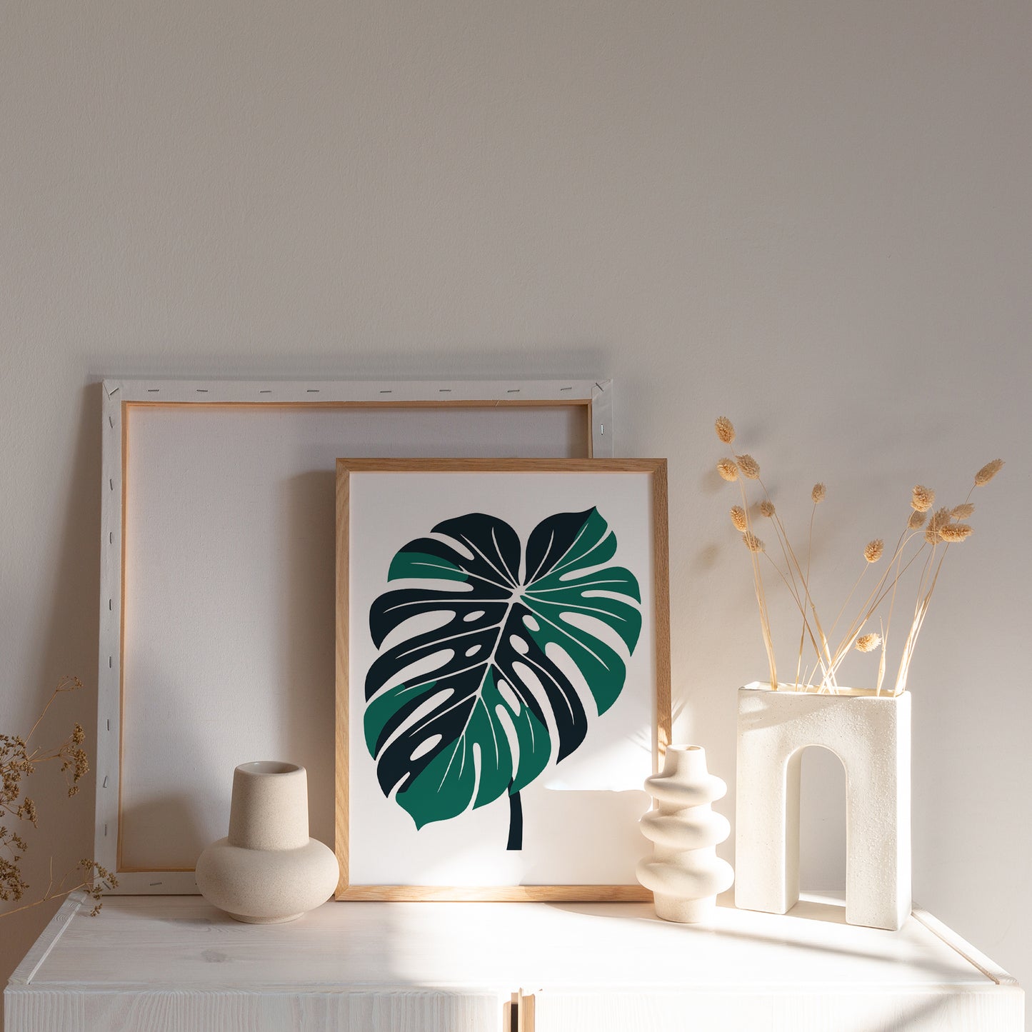 Big Monstera Leaf Nature Print