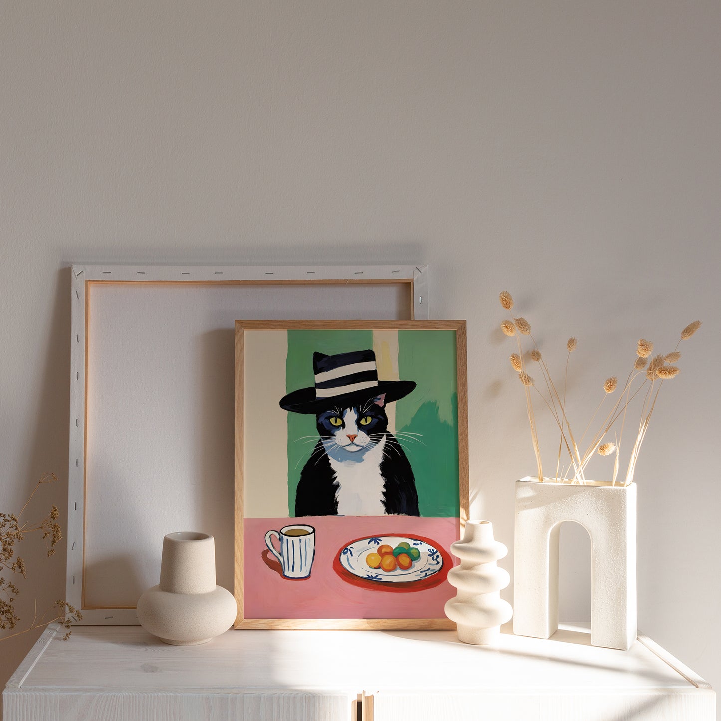 French Cat Breakfast Poster