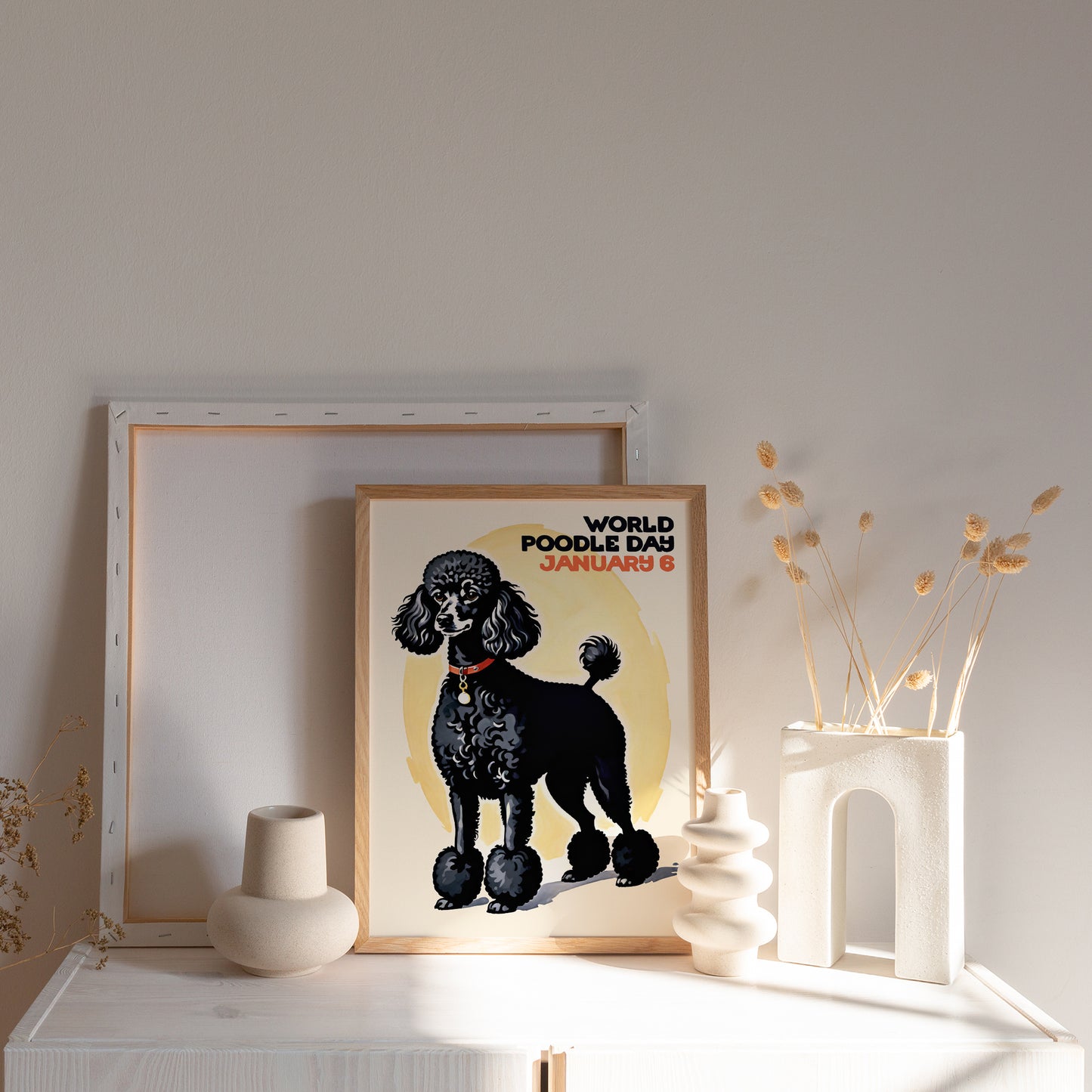 Black Poodle Artistic Poster