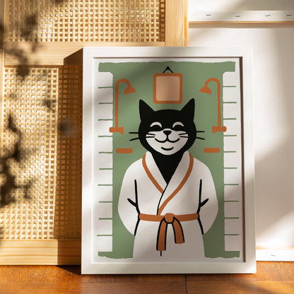Cat Spa Wall Art Print