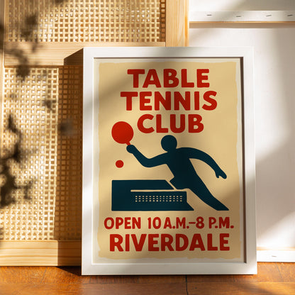 Retro Table Tennis Poster