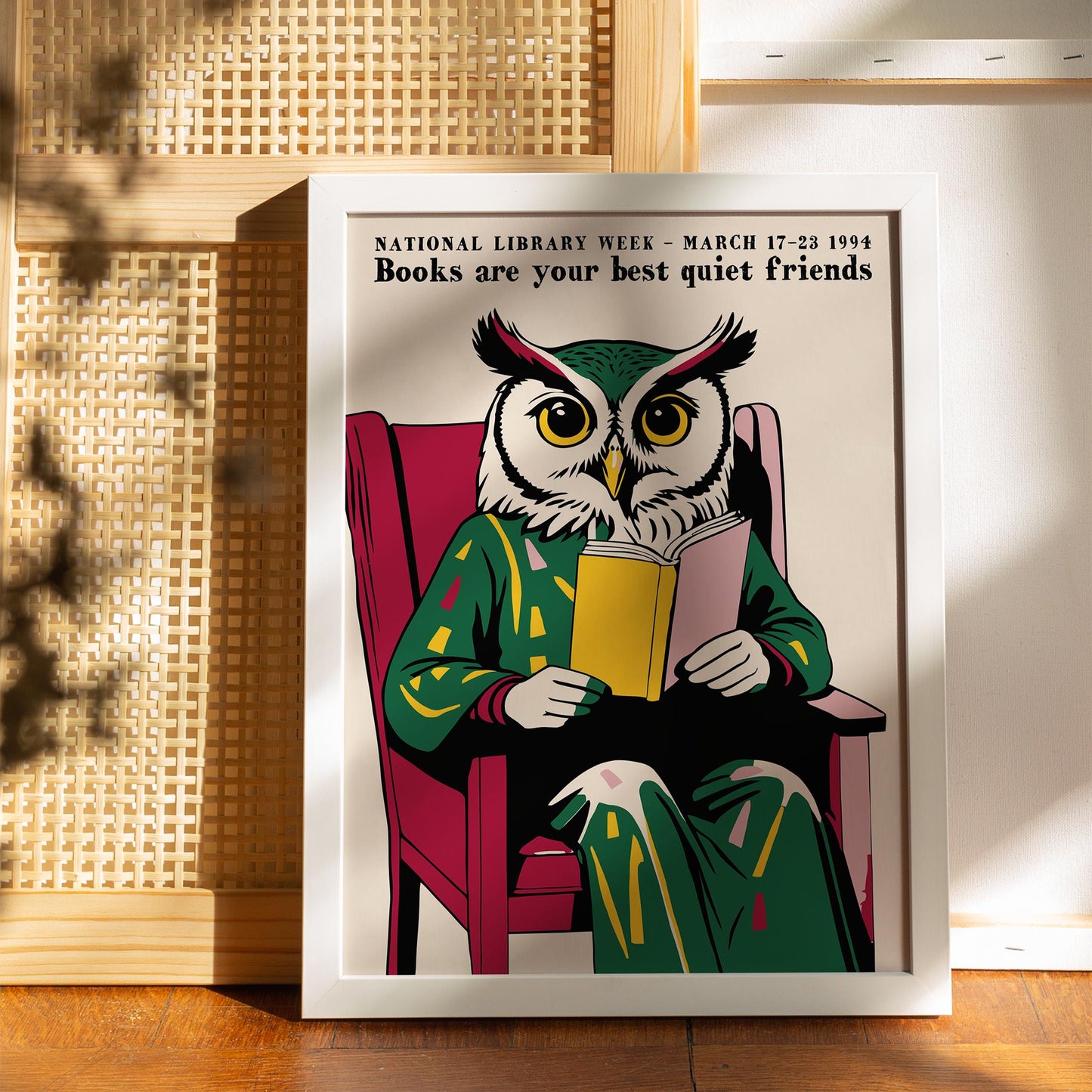 National Library Week Owl Wall Art Study