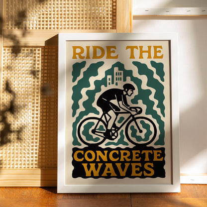 Retro Cycling Poster Print