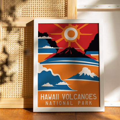 Hawaii Volcanoes Travel Poster